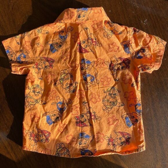 Paw Patrol All Over Print Orange Button Down - Picture 2 of 4